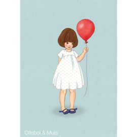 Belle & Boo postcard Belle's balloon
