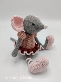 Ballerina muis brick en rose