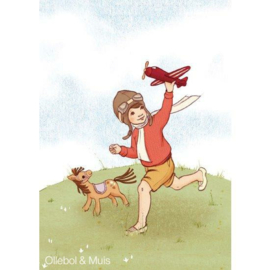 Belle & Boo postcard Little Aviator