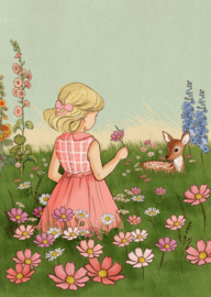 Belle & Boo ansichtkaart Flower Fields Girl