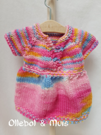 Handknitted doll dress for a 15-17 inch Waldorf doll