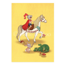 Belle & Boo postcard Knights & Dragon