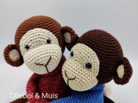 Crocheted monkey denim