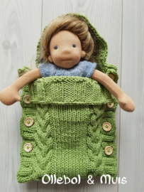 Hand knitted doll sleeping bag