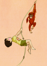 Belle & Boo postcard Oerangatan