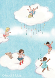 Belle & Boo Postkarte Cloud jumping
