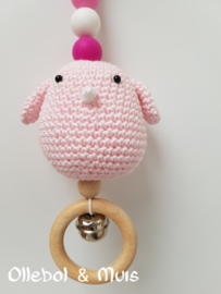 Wagenhanger / Maxi cosi hanger roze vogeltje