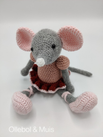 Ballerina muis brick en rose