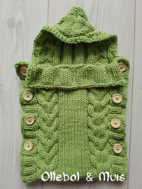 Hand knitted doll sleeping bag