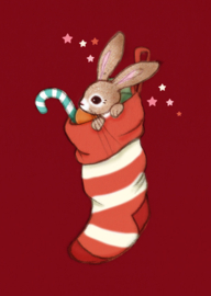 Belle & Boo ansichtkaart Boo Stocking