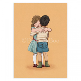 Belle & Boo postcard Let's hug