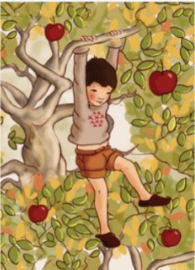 Belle & Boo postcard Apple Swing Boy