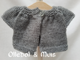 Handgestrickte Strickjacke für Waldorf-Puppen 33-38 cm