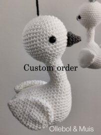 Custom order Muziekdoosje baby zwaan