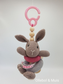 Maxicosi hanger / stroller hanger / pram hanger bunny pink/grey