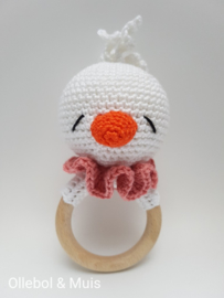Rattle / teether white duckling