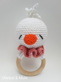 Rattle / teether white duckling