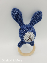 Rammelaar / bijtring konijn navy blue