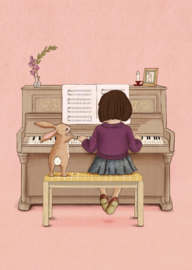 Belle & Boo ansichtkaart Piano