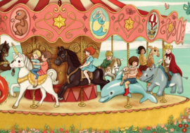 Belle & Boo postcard Fairground Carousel