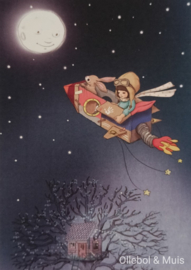 Postkarte Belle & Boo Night Flight