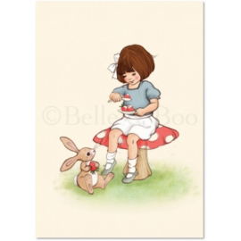 Belle & Boo postcard Strawberrie & Cream