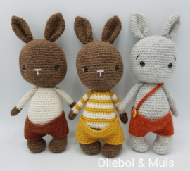 Crocheted rabbit mustard trousers