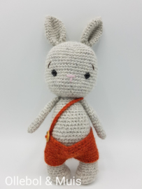 Crocheted grey bunny