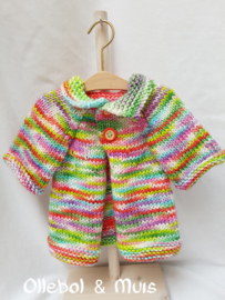 Hand knitted doll coat 15-17"