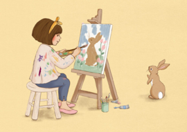 Belle & Boo ansichtkaart Belle Artist