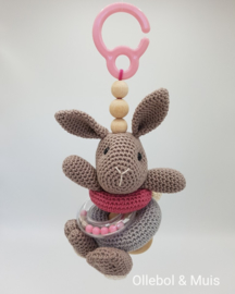 Maxicosi hanger / stroller hanger / pram hanger bunny pink/grey