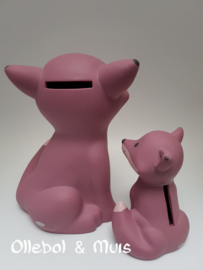 Mini money box Fox Cesar framboise