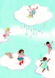 Belle & Boo ansichtkaart Cloud jumping