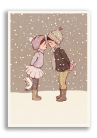 Belle & Boo postcard Winter kiss
