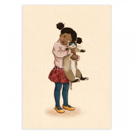Belle & Boo postcard Cat cuddles