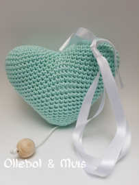 Muziekdoosje hart mint groen