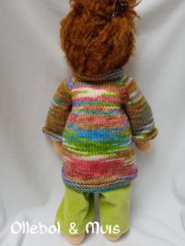 Hand knitted doll coat 15-17"
