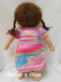 Handknitted doll dress for a 15-17 inch Waldorf doll