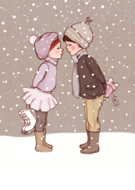 Belle & Boo ansichtkaart Winter Kiss