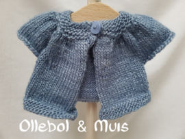 Handgestrickte Strickjacke für Waldorf-Puppen 33-38 cm