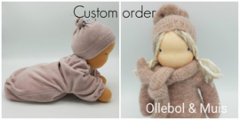 Custom order Heavy baby Waldorf pop en knuffelpopje