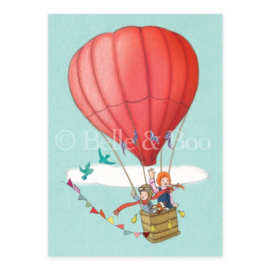 Belle & Boo ansichtkaart Balloon Adventure