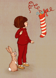Belle & Boo ansichtkaart Stocking