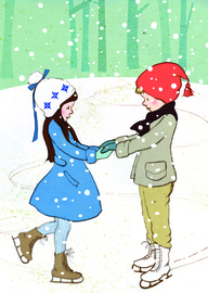 Belle & Boo ansichtkaart shall we skate