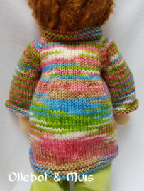 Hand knitted doll coat 15-17"