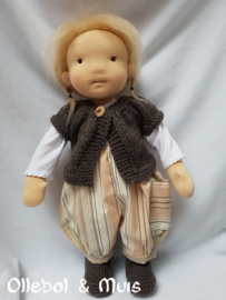 Dungerees, kina and boots waldorf doll 14 inch