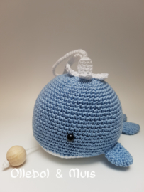 Music box whale light blue