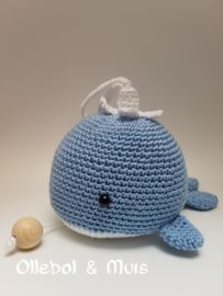 Music box whale light blue