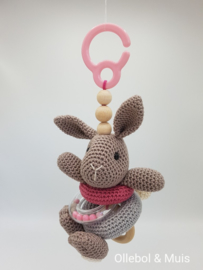 Maxicosi hanger / stroller hanger / pram hanger bunny pink/grey