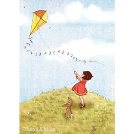Belle & Boo postcard Fly a Kite